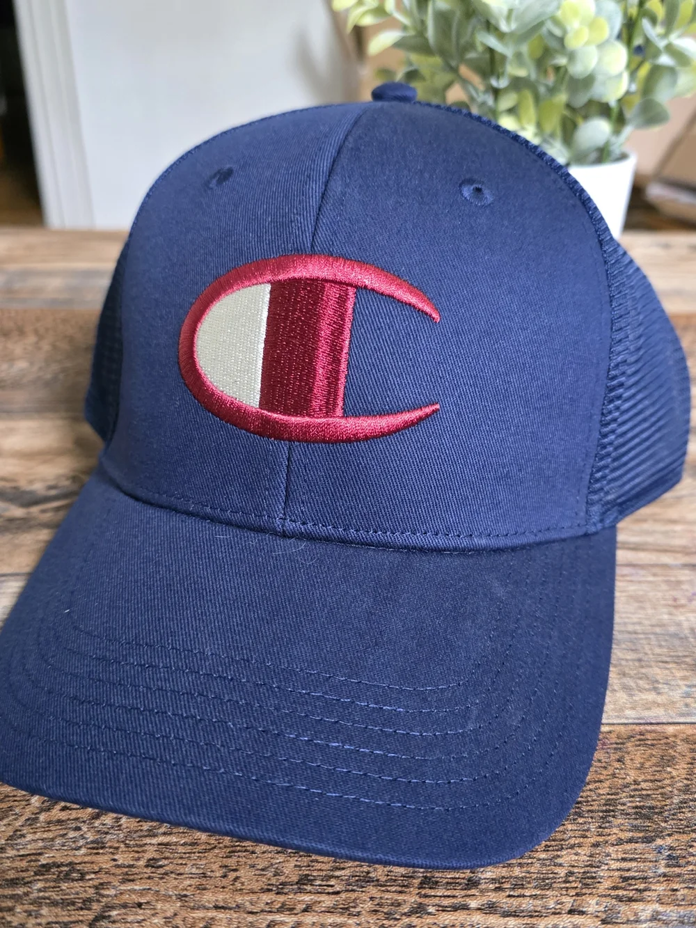 NWT Champion Navy Trucker Hat Adjustable Snapback Big C Logo Cap